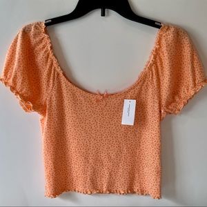 NWT Medium American Eagle Coral Floral Top